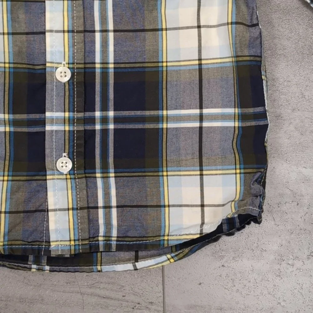 OshKosh Plaid Button Down Shirt Baby Boy 12m Long Sleeve Western Style Top